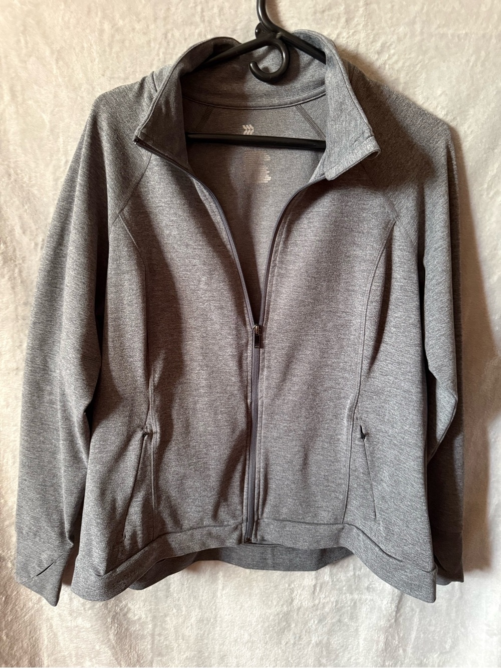all in motion Heather Gray Full-Zip Utility Jacket